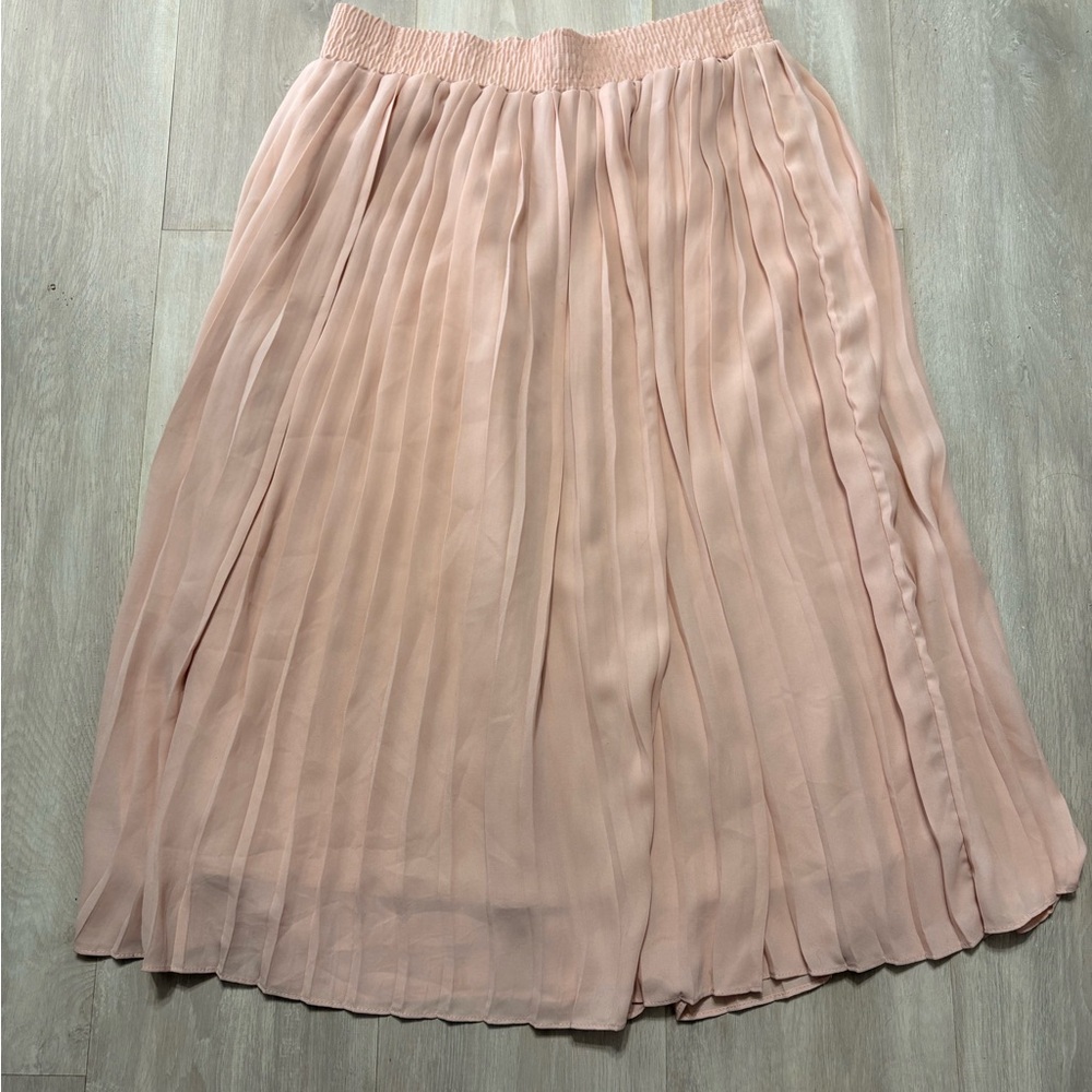 Who What Wear Blush A-Line Pleated Skirt